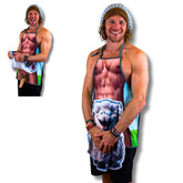 Cheeky Geeky “Funny Sheep” Funny Aprons for Women & Men – Durable Party Chef Apron with Plush Surprise, Hilarious French Maid, Waterproof & Adjustable Kitchen, Work, Painting & BBQ Apron