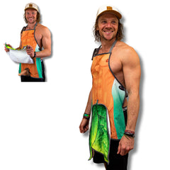 Cheeky Geeky “Adam & Eve” Funny Aprons for Women & Men – Durable Party Chef Apron with Plush Surprise, Hilarious French Maid, Waterproof & Adjustable Kitchen, Work, Painting & BBQ Apron