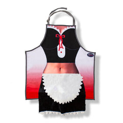 Cheeky Geeky “The Maid Outfit" Funny Aprons for Women & Men – Durable Party Chef Apron with Plush Surprise, Hilarious French Maid, Waterproof & Adjustable Kitchen, Work, Painting & BBQ Apron