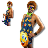 Cheeky Geeky “Eggplant” Funny Emoji Aprons for Women & Men – Durable Party Chef Apron with Plush Surprise, Hilarious French Maid, Waterproof & Adjustable Kitchen, Work, Painting & BBQ Apron