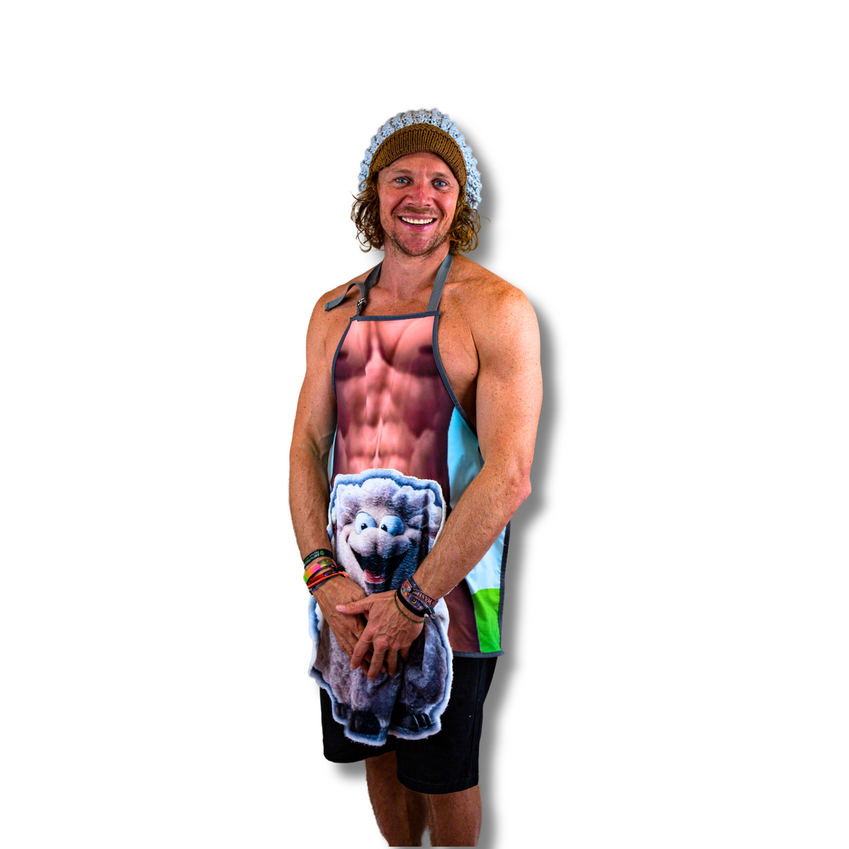 Kiwi Apron | Funny Gag Gift Apron for BBQ & Parties | Sheep Tea Towel with Hidden Surprise | New Zealand Novelty Costume Apron for Men & Women