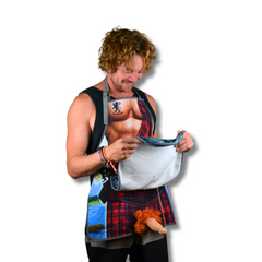 The Scotsman Apron | Funny Scottish BBQ Costume with Sporran Towel & Hidden Highland Surprise | Novelty Gag Gift for Men | Tartan Kilt Apron
