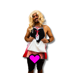 Cheeky French Maid Apron | Funny Costume Kitchen Gift for Adults | Flirty Black & White Apron with Surprise Detail | Party & BBQ Novelty Outfit