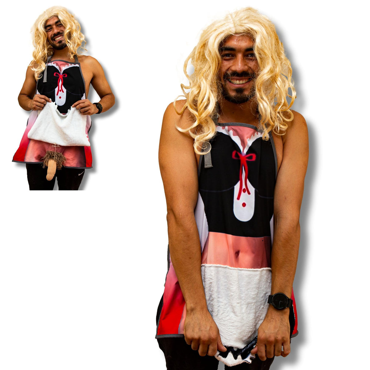 Cheeky Geeky “The Maid Outfit" Funny Aprons for Women & Men – Durable Party Chef Apron with Plush Surprise, Hilarious French Maid, Waterproof & Adjustable Kitchen, Work, Painting & BBQ Apron